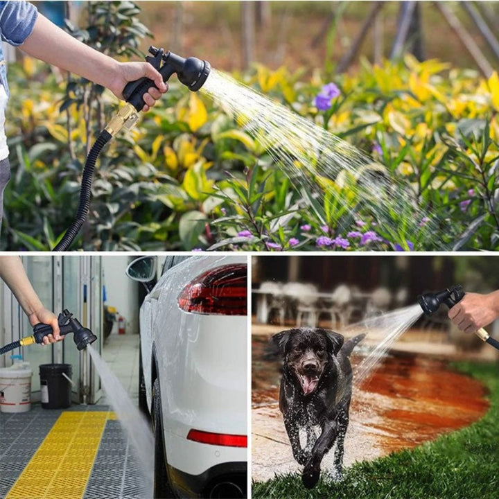 Compacte, lichtgewicht uitbreidbare tuinslang, ideaal voor eenvoudig opbergen en gebruiksgemak in elke tuin.
