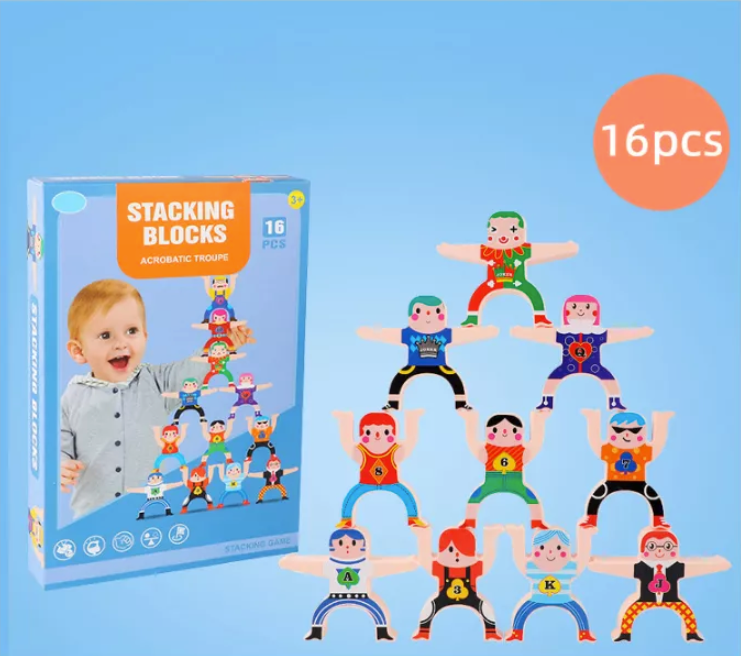 "Creatief en kleurrijk Woods™ Stapelspel voor kinderen, bevordert vaardigheden en plezier met veilige, niet-toxische material