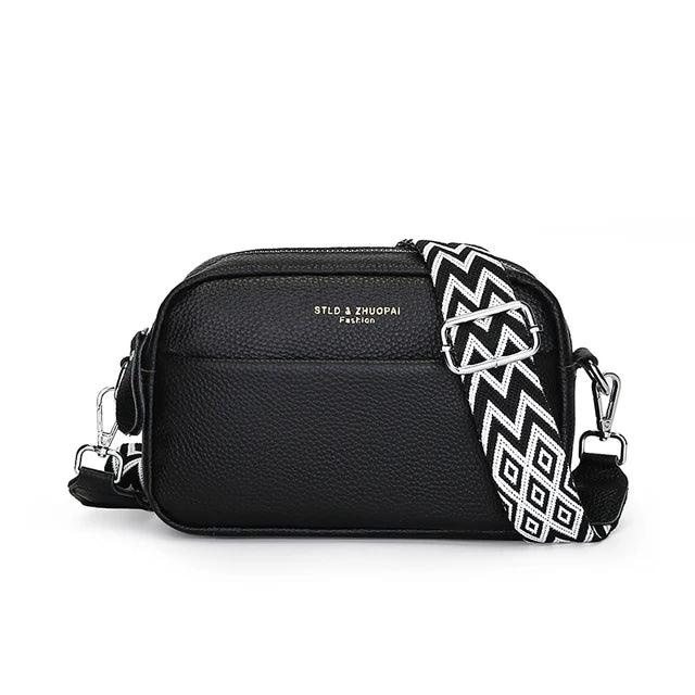 Crossbody handtas met geometrische schouderband, chic en minimalistisch voor dames, compact en praktisch ontwerp.