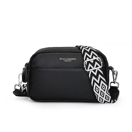 Crossbody handtas met geometrische schouderband, chic en minimalistisch voor dames, compact en praktisch ontwerp.
