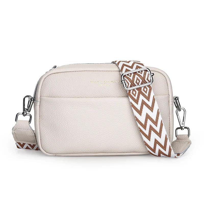 Crossbody handtas met geometrische schouderband, chic en minimalistisch voor dames, compact en praktisch ontwerp.