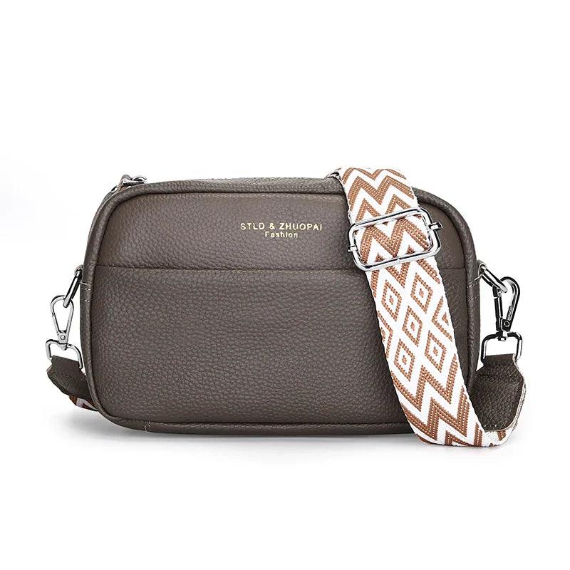 Crossbody handtas met geometrische schouderband, chic en minimalistisch voor dames, compact en praktisch ontwerp.