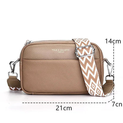 Crossbody handtas met geometrische schouderband, chic en minimalistisch voor dames, compact en praktisch ontwerp.