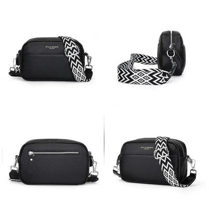 Crossbody handtas met geometrische schouderband, chic en minimalistisch voor dames, compact en praktisch ontwerp.