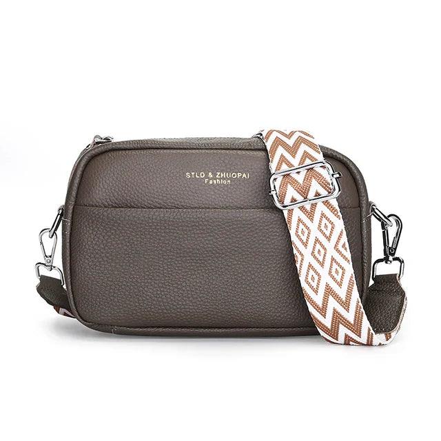 Crossbody handtas met geometrische schouderband, chic en minimalistisch voor dames, compact en praktisch ontwerp.