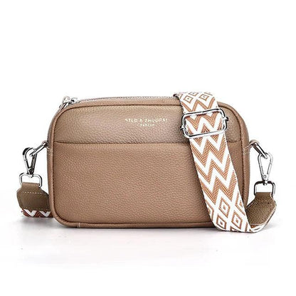 Crossbody handtas met geometrische schouderband, chic en minimalistisch voor dames, compact en praktisch ontwerp.