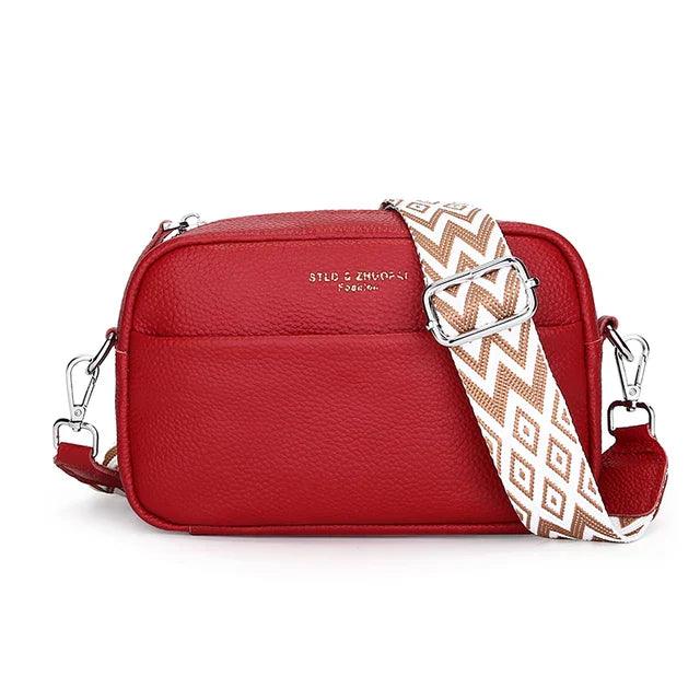 Crossbody handtas met geometrische schouderband, chic en minimalistisch voor dames, compact en praktisch ontwerp.