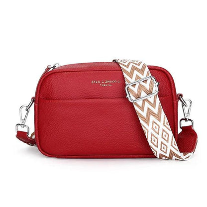 Crossbody handtas met geometrische schouderband, chic en minimalistisch voor dames, compact en praktisch ontwerp.