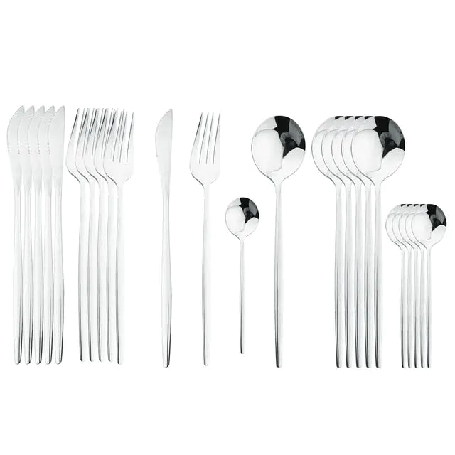 Luxe cadeauverpakking van de Aurinox 24-delige RVS bestekset, ideaal als dinerset.