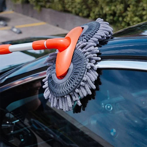 Handige opvouwbare autowasborstel met dubbele kop voor efficiënte en grondige autoreiniging.