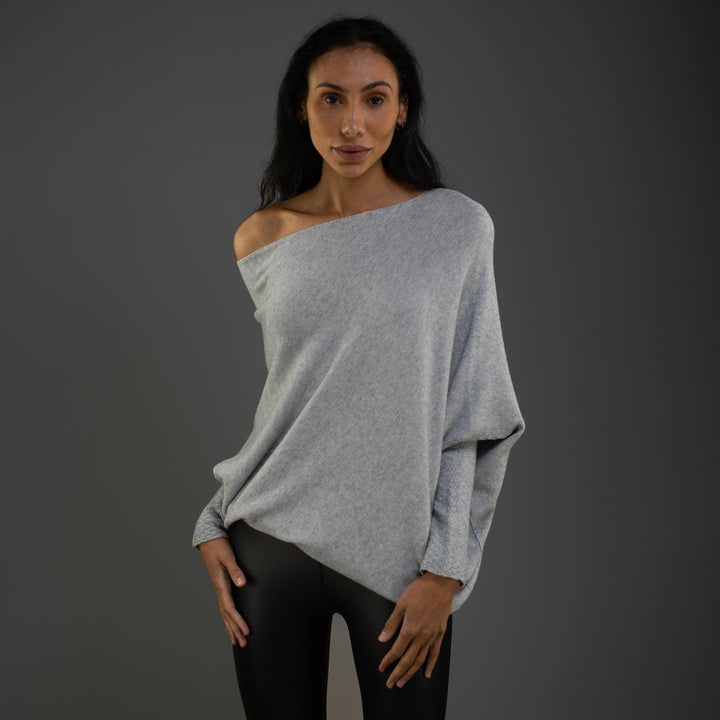 Comfortabele dames off shoulder trui, ideaal voor een stijlvolle en ontspannen dag.