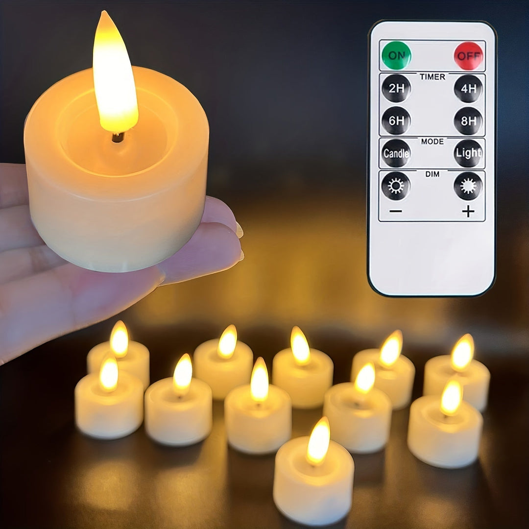 Dimbare LED kaarsen in theelicht formaat, perfect voor binnenverlichting en ontspanning.