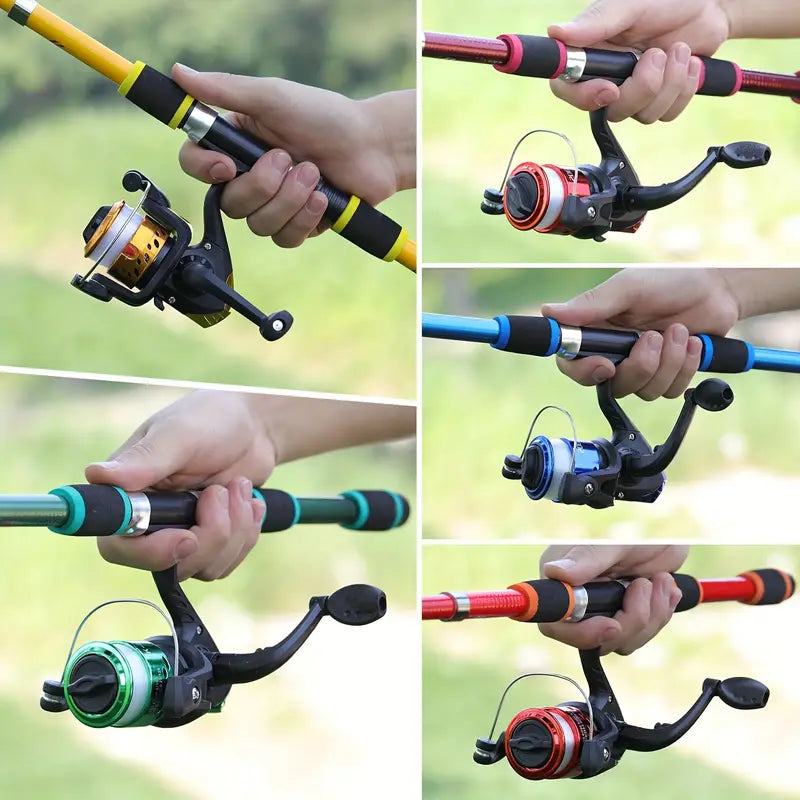 Complete 1,8m telescopische hengelset met spinningreel en visaccessoires, ideaal voor vissen.