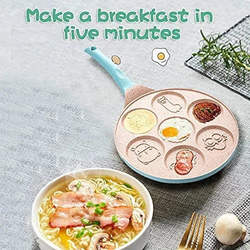 Kindvriendelijke pannenkoekenpan met schattige dierenprints en antiaanbaklaag. Ideaal voor een leuk ontbijt.