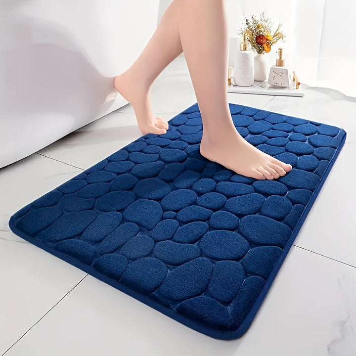 Absorberende voetenmat van polyester; houdt uw badkamer droog en veilig.