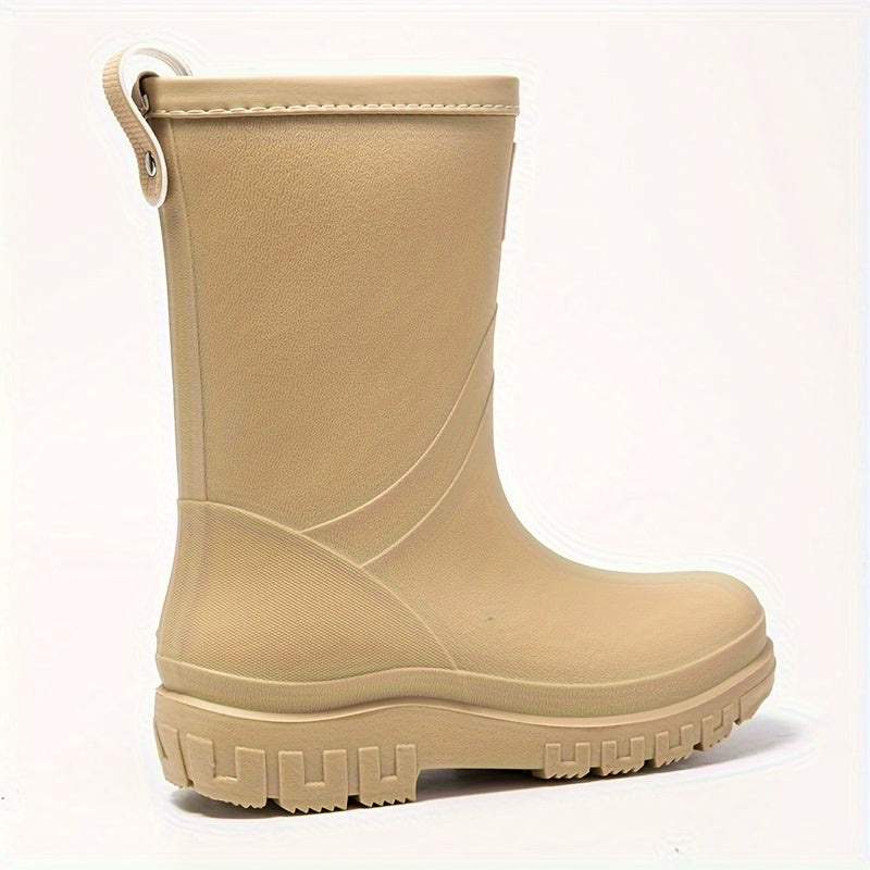 Waterdichte dames rubberlaarzen met warme fleecevoering, antislip en comfortabel slip-on design.