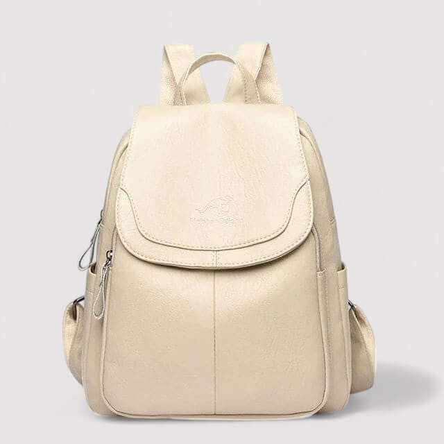 Moderne leren rugzak voor dames; veilig dankzij diefstalbeveiliging, perfect voor elke outfit.