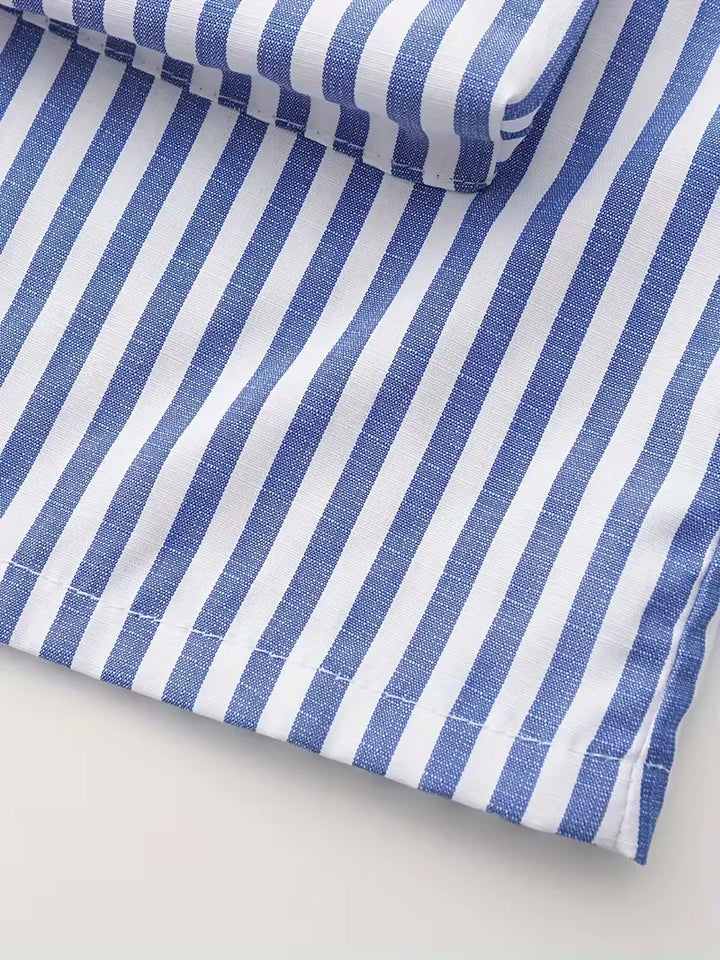 Trendy gestreept overhemd voor heren, slim fit, lange mouwen, uit de lente/zomer collectie.