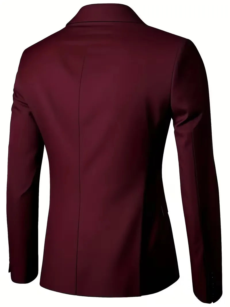 Feestelijk slim fit pak voor heren, tweedelig kostuum voor bruiloften of speciale lente/zomer events.