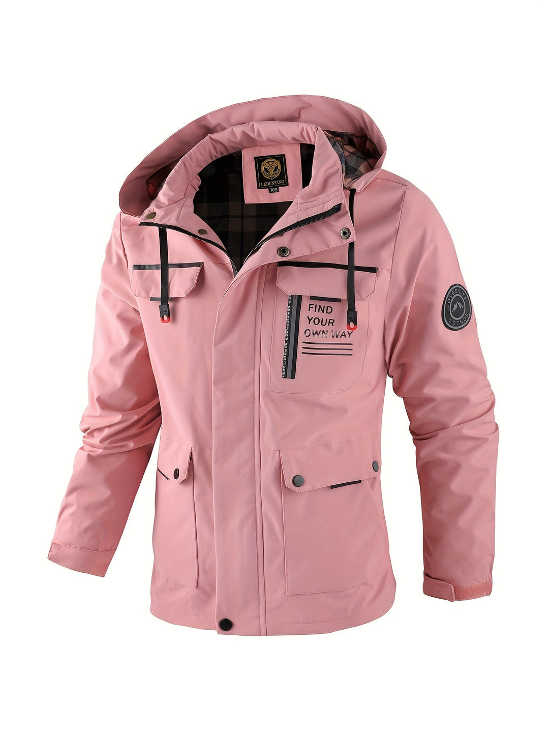 Actieve man in waterdichte heren winterjas toont bewegingsvrijheid. Sportieve jas voor al je outdoor avonturen.