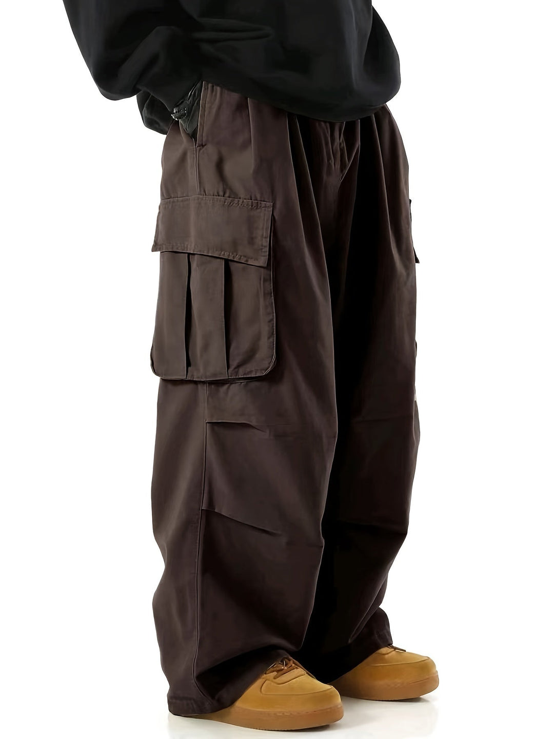 Comfortabele heren cargo broek met meerdere zakken en rechte pijp voor dagelijks gebruik.