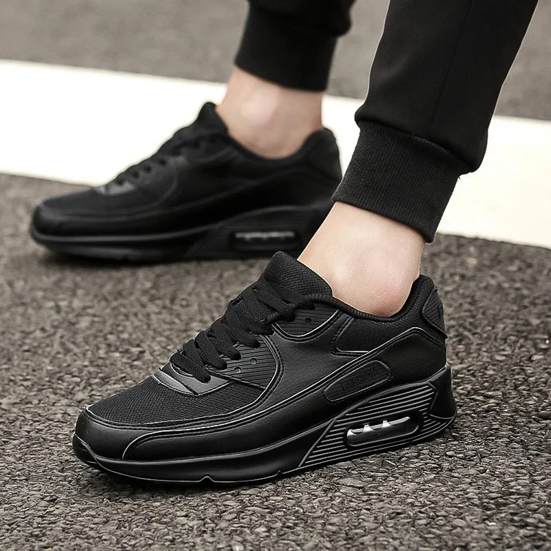Comfortabele heren veterschoenen met hoge zool; ideale sneakers voor dagelijks casual gebruik.