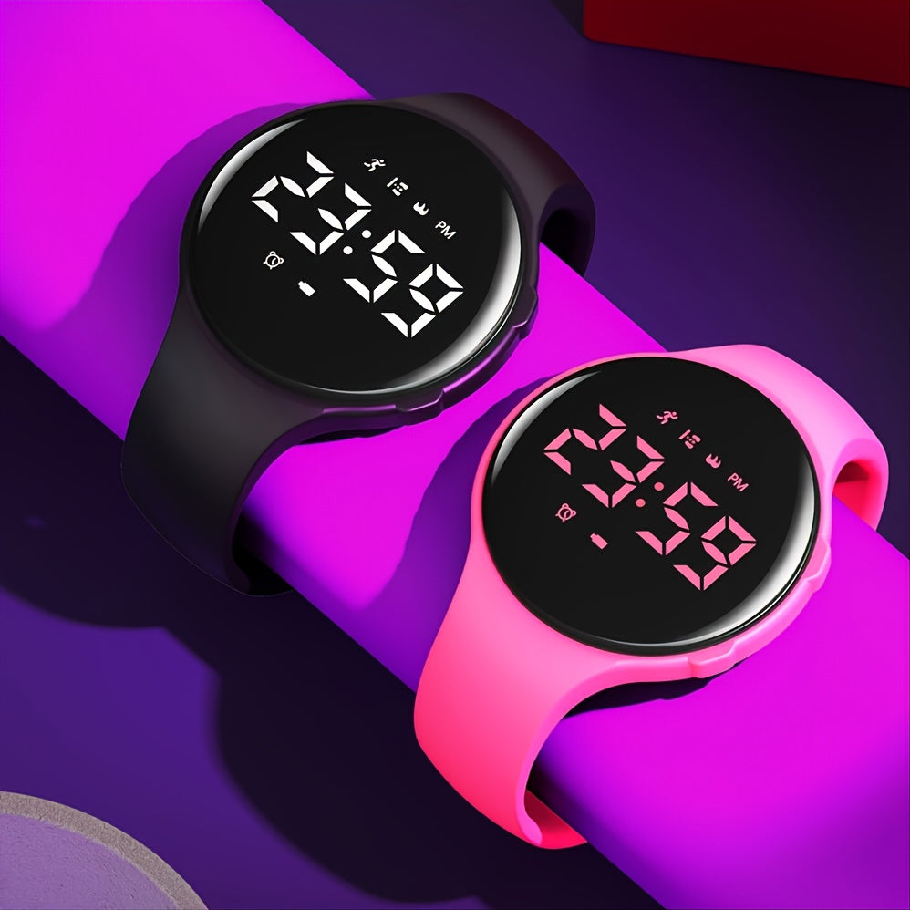 Kinder LED digitale stappenteller horloge met vibrerend alarm, perfect voor actieve kinderen.