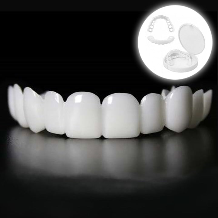 Detail van herbruikbare Smile Veneers: duurzame en comfortabele tand facings voor dagelijks gebruik.