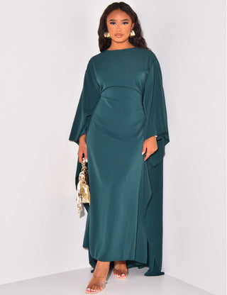 Dames elegante satijnen jurk Marlene. Deze feestjurk is perfect voor een stijlvolle look op elke speciale gelegenheid.