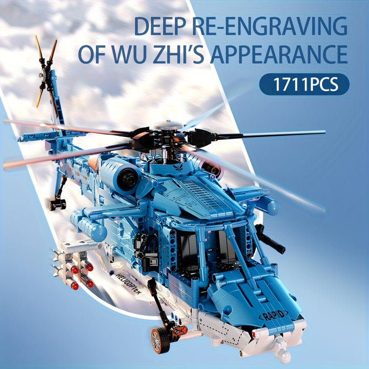 Technisch gedetailleerde helikopter bouwset voor hobbyisten. Bouw een realistische ABS helikopter model.
