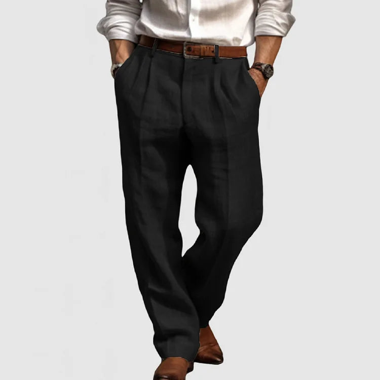 Stijlvolle witte heren vrijetijdspantalon met rechte pijp. Comfortabele casual broek voor lente/zomer mannenmode.