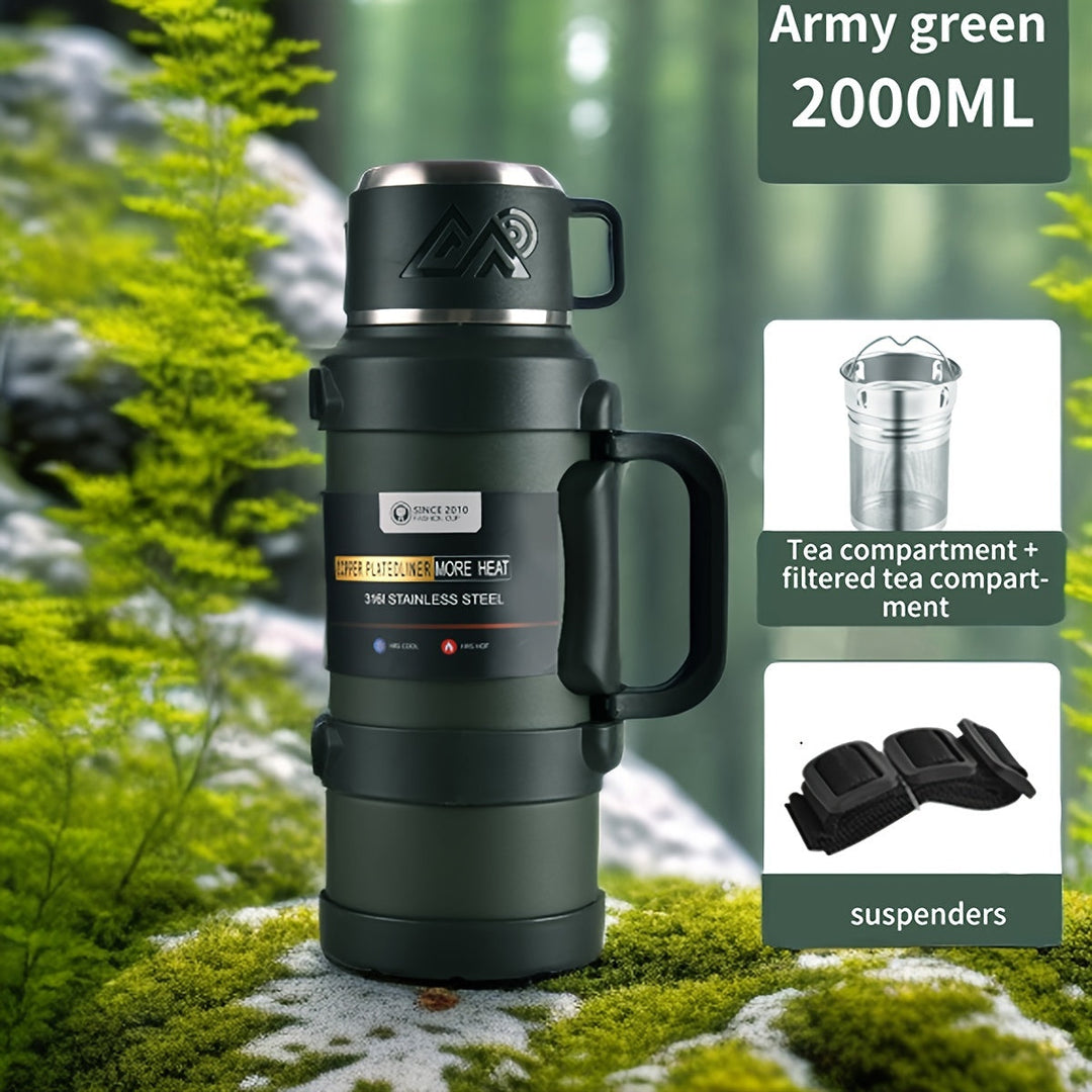 Thermoskan RVS dubbelwandig, houdt drank warm/koud urenlang. Essentieel voor outdoor, reizen & dagelijks gebruik.