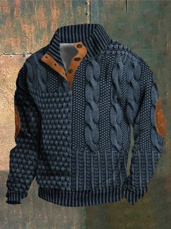 Heren pullover pasvorm: Trendy en comfortabele heren trui met patroon; een warme, stijlvolle toevoeging aan je wintergarderobe.