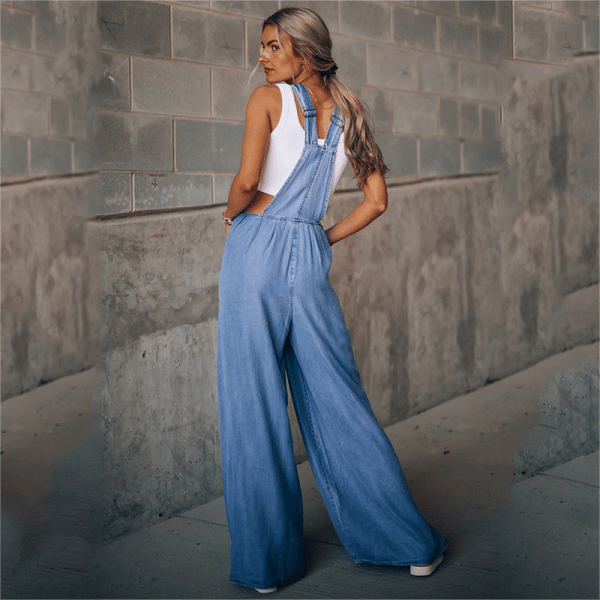 Comfortabele dames tuinbroek jumpsuit, losse pasvorm, voor een ontspannen zomeroutfit.