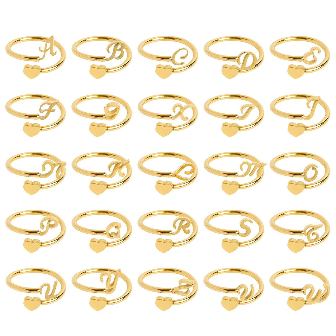 Gouden letterring met hart voor dames, verstelbaar, gepersonaliseerd sieraad.