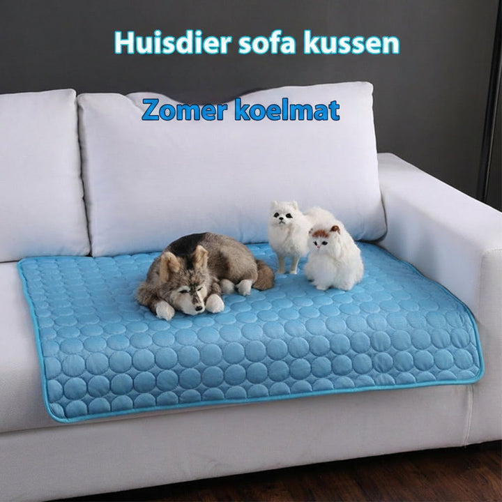 Zachte koelmat voor honden en katten; ideaal zomerbedje tegen de hitte, werkt zonder stroom.