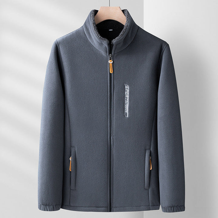 Heren dubbelzijdig warm fleece winterjack, ideaal voor herfst & winter. Comfortabele, modieuze bovenkleding voor outdoor.