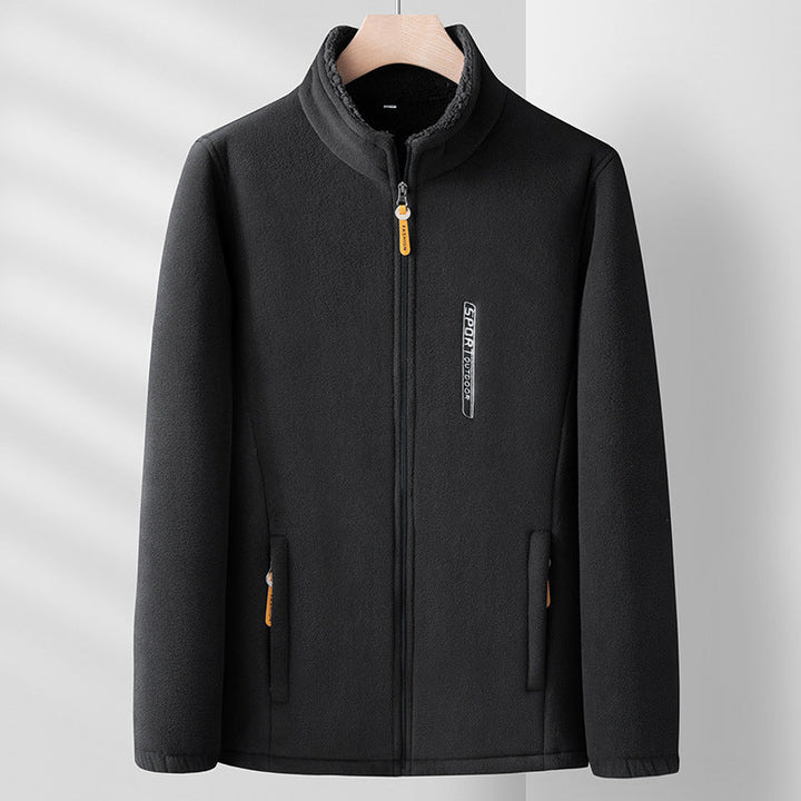 Comfortabel heren winterjack van fleece, dubbelzijdig en warm. Modieuze bovenkleding, perfect voor herfst en winter.