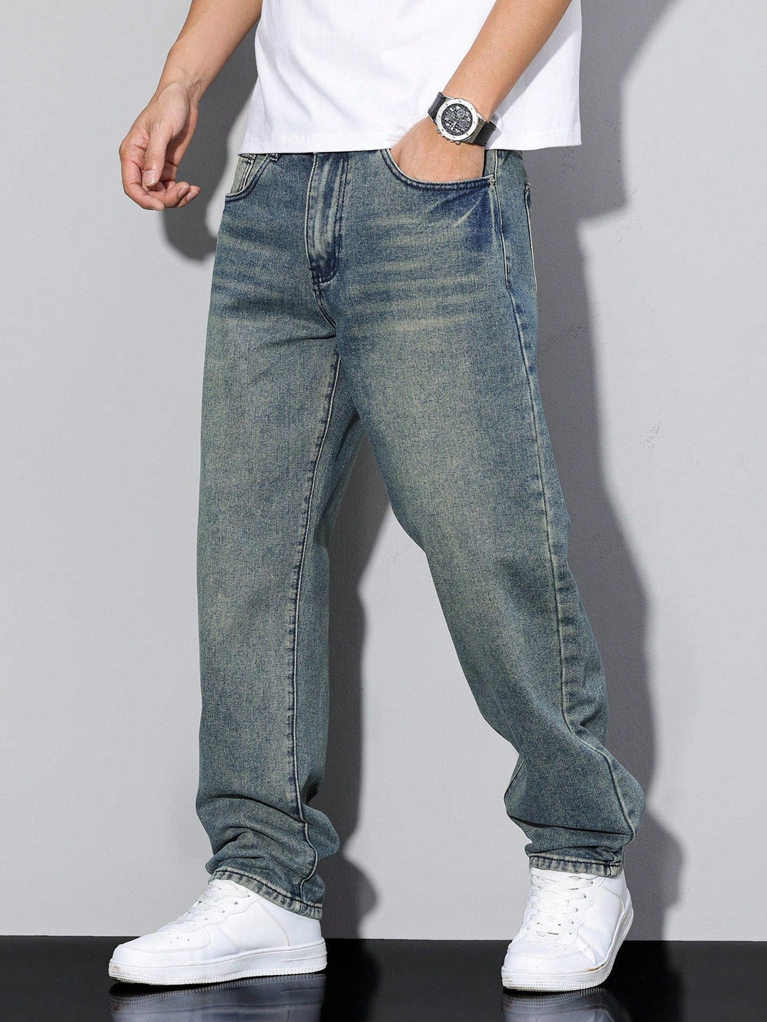 Daan herenjeans, rechte pijpen, comfortabel en modieus, perfect voor een relaxte look.
