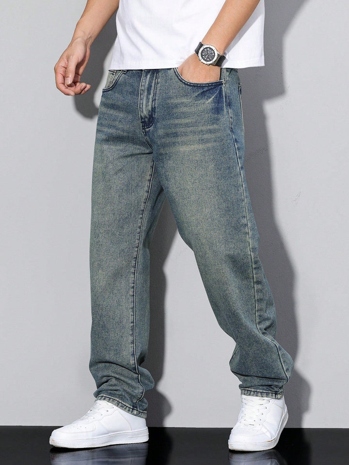 Daan herenjeans, rechte pijpen, comfortabel en modieus, perfect voor een relaxte look.