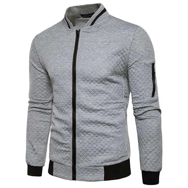 Heren bomberjack, gewatteerd en stijlvol. Dit casual ritsvest met mandarijn kraag is perfect voor moderne mannen.