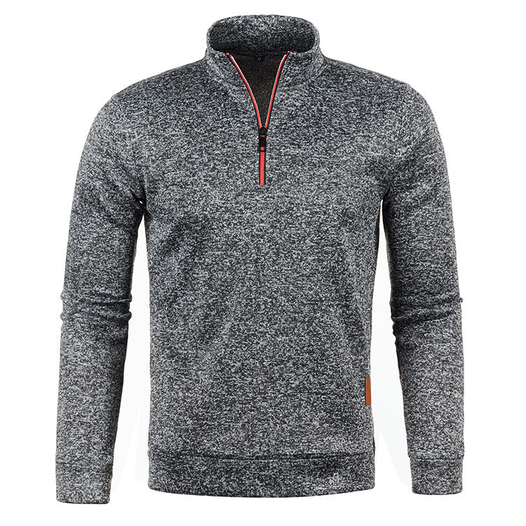 Moderne heren zipped sweater met lange mouwen, perfect voor gelaagde outfits en herfst/winter casual mode.