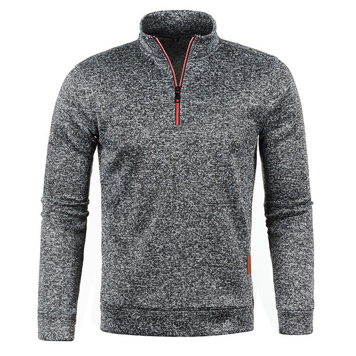 Moderne heren zipped sweater met lange mouwen, perfect voor gelaagde outfits en herfst/winter casual mode.