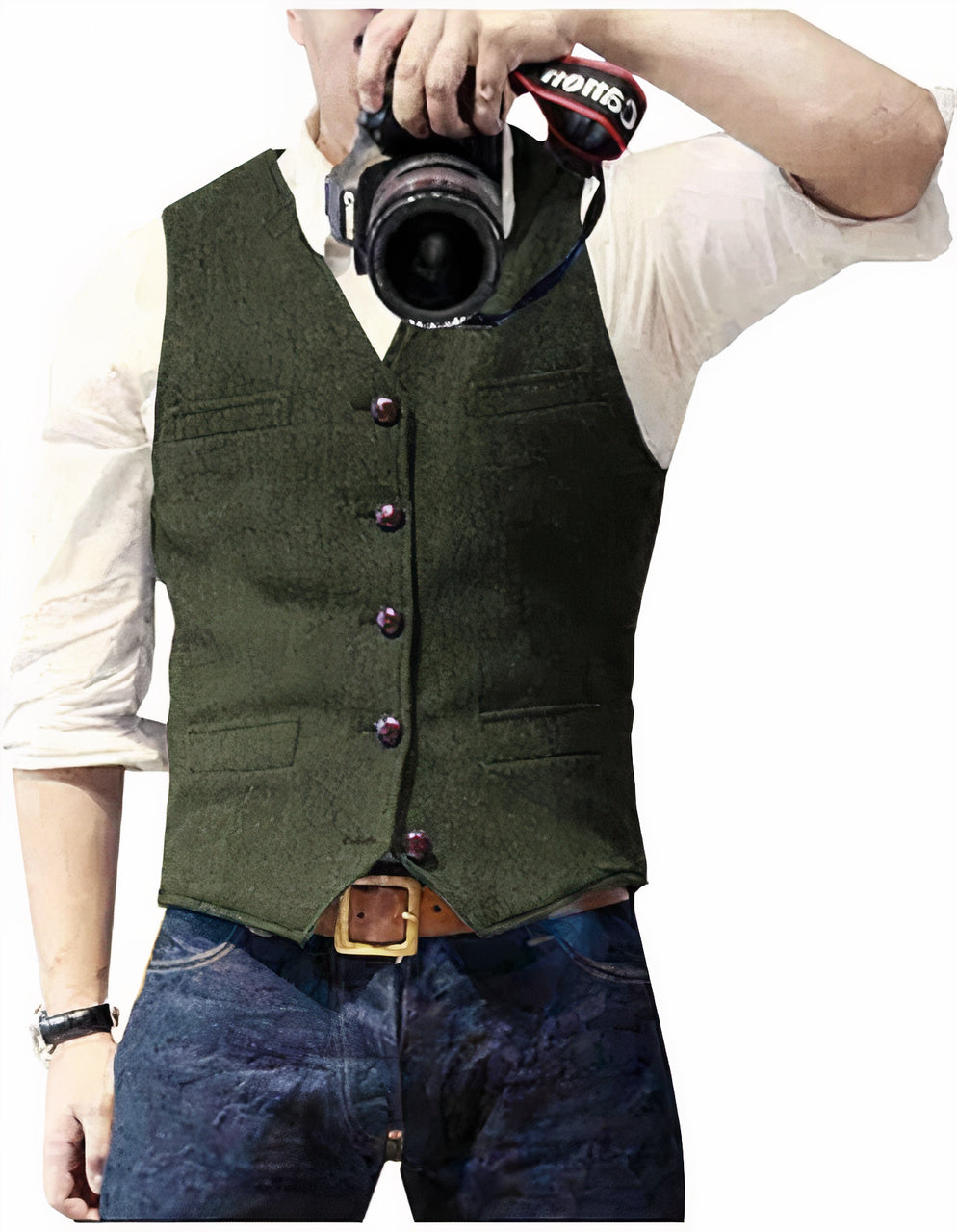Modieus heren gilet met klassieke knoopsluiting. Stijlvolle aanvulling op elke herengarderobe. Formeel/casual.