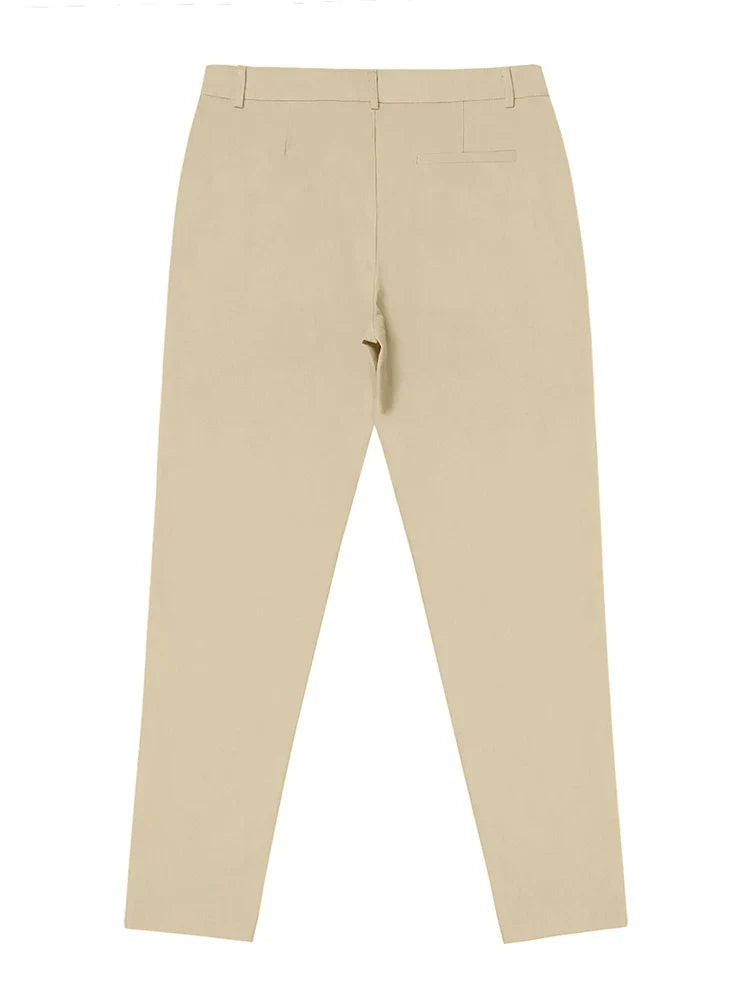 Heren slimfit broek in katoenmix, trendy en ademend, ideaal voor een comfortabele en frisse lente-zomer outfit.