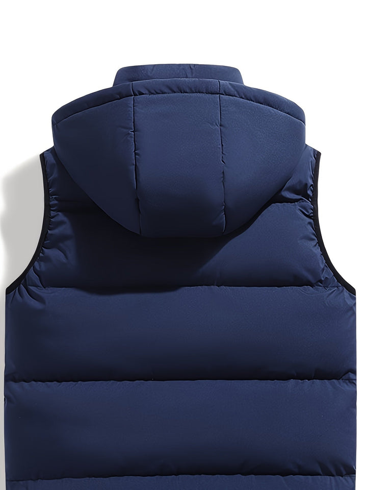Getextureerd gewatteerd heren Daan vest van katoenmix, warm en trendy voor lente en herfst.