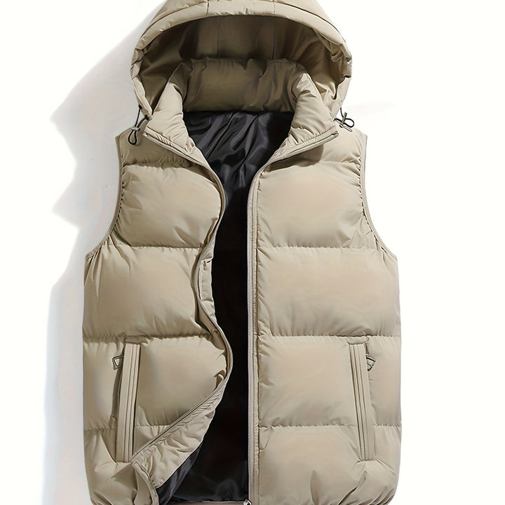 Trendy mouwloos heren Daan vest, een veelzijdige gewatteerde bodywarmer voor lente en herfst.