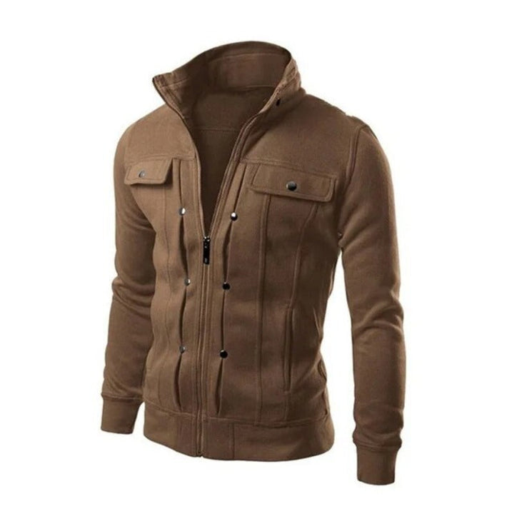 Modern heren wintervest, warm en comfortabel gebreid vest met kraag, perfect voor koud weer.