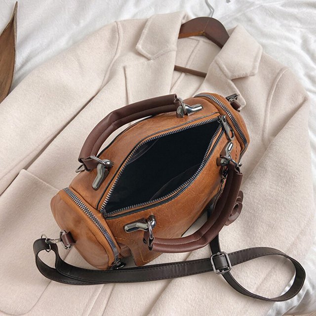 Zwarte Boston tas, veelzijdige PU leer schoudertas, perfect voor dames.