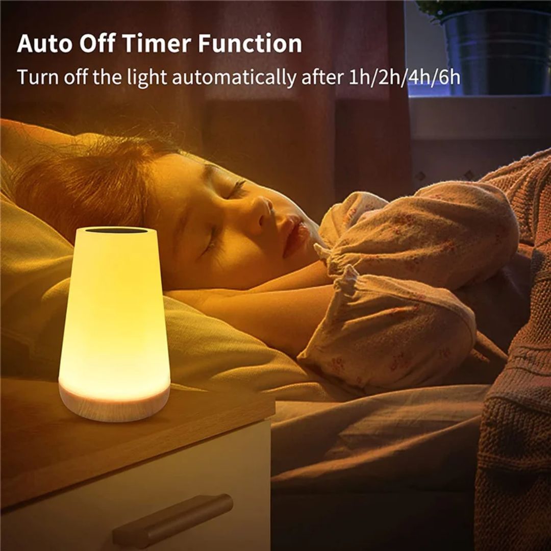 USB-oplaadbaar draadloos nachtlampje; kleurenwisselend en dimbaar, perfect voor flexibele verlichting.
